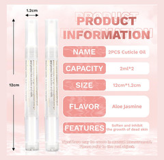2PCS Cuticle Oil Pen Nail Care Revitalizer Soft Brush Prevent Dry Cracked Nails