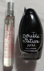Jafra DOUBLE NATURE Hand Care Duo with SEXY Lt. Black Nail Polish & Mini EDT