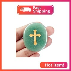 YATOJUZI Green Aventurine Natural Healing Crystals Stones Worry Stone for Anxiet