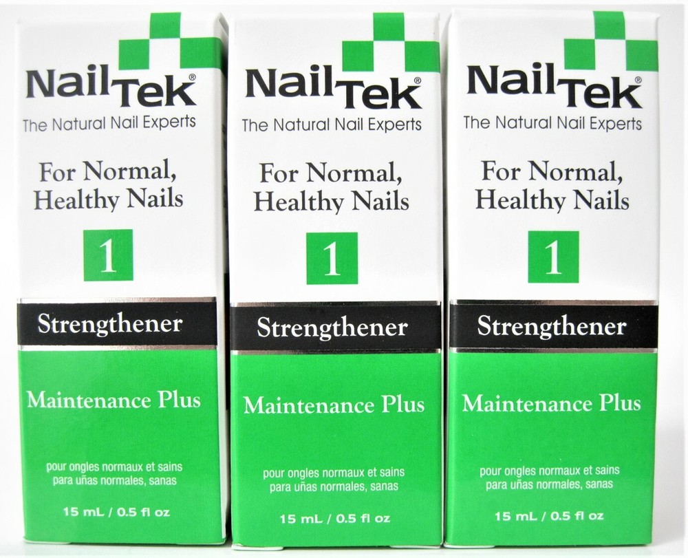 (3) Nail Tek Strengthener 1 Maintenance Plus For Normal Healthy Nails 0.5 oz