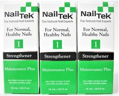 (3) Nail Tek Strengthener 1 Maintenance Plus For Normal Healthy Nails 0.5 oz