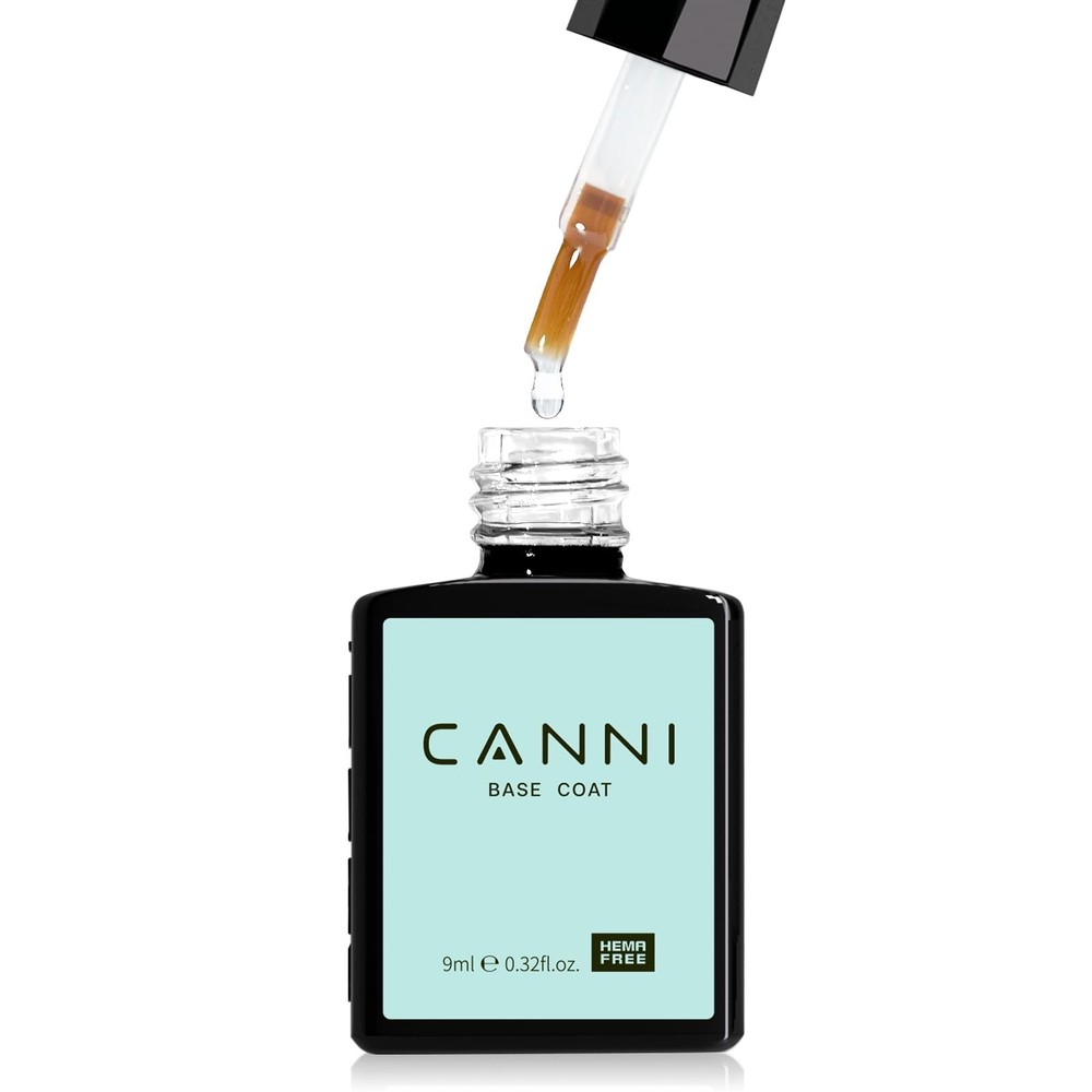 CANNI Gel Base Coat – 9ML Soak-Off UV/LED 0.32 Fl Oz (Pack of 1), Clear-Base