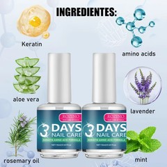 x1 ROZINO 3 Days Nail Care Nail Keratin Amino Acid Formula Polish