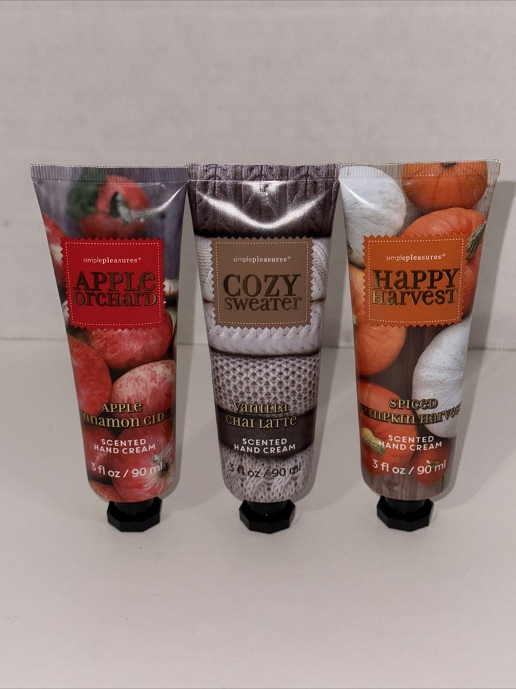 SIMPLE PLEASURES Scented Hand Cream 3 fl oz VANILLA CHAI LATTE SPICED PUMPKIN