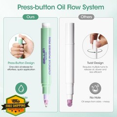 GELLEN 2Pcs Cuticle Pusher Oil Pen – 6ml Large Capacity Nail Oil Pen with Cer…