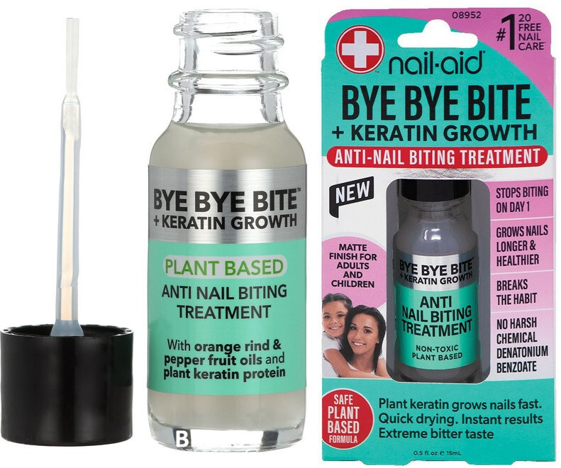 Nail-Aid Bye Bye Bite + Keratin Growth Anti-Nail Biting Treatment,15ml EACH X 2