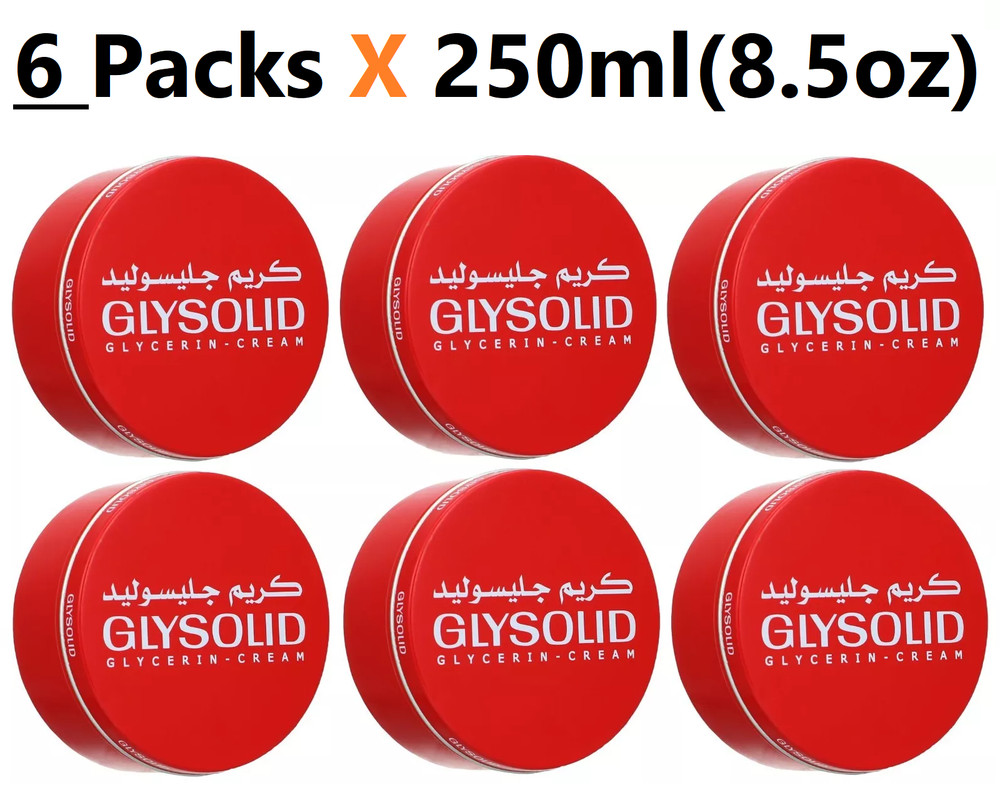 GLYSOLID Glycerin Cream DRY SKIN Softening Moisturizer ( 6 Packs X 250 ml )