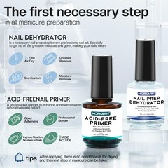 Morovan Professional Natural Nail Prep Dehydrate 0.5 Fl Oz (Pack of 2), Clear