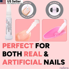 Nailene Perfect Bond Nail Glue, Super Strong, 2 Tubes (0.14 fl oz), Clear
