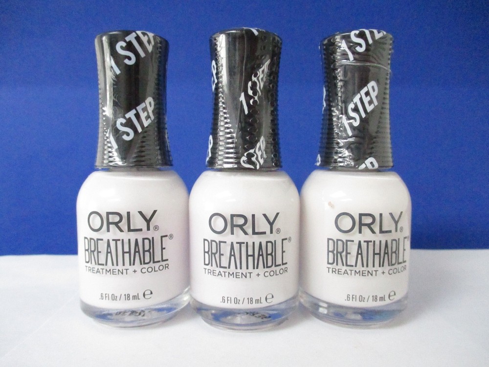 (3) ORLY Breathable Nail Polish + Treatment 0.6 oz BARELY THERE