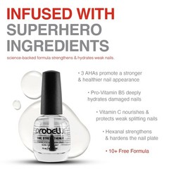 Nail Strengthener & Growth Treatment, Clear Polish for Damaged Thin Nails, Repai
