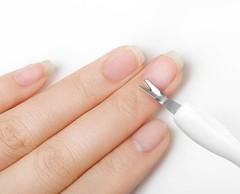 Nail Cuticle Trimmer Pusher Remover, Double End & White Handle