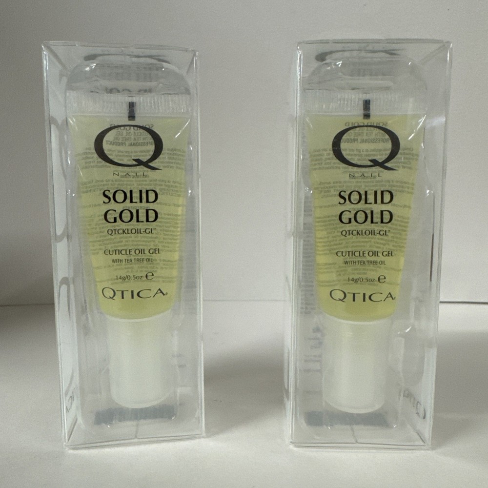 2 PACK — Qtica Solid Gold Cuticle Oil Gel 0.5 oz W/ TEA TREE OIL
