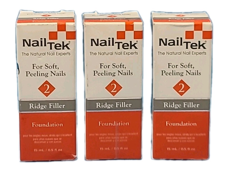 ( LOT OF 3 ) Nail Tek • For Soft Pelling Nails • RIDGE FILLER ~ 0.5 FL OZ EACH