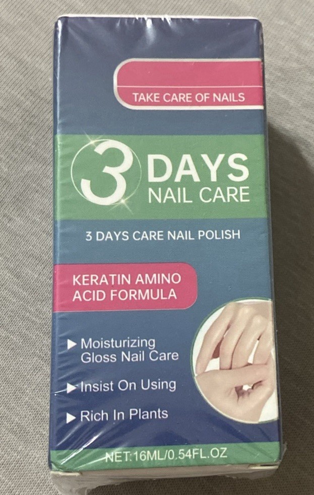 3 Days Nail Care Nail Polish Keratin Amino Acid Formula , 16ml. ,exp.01/30/2029