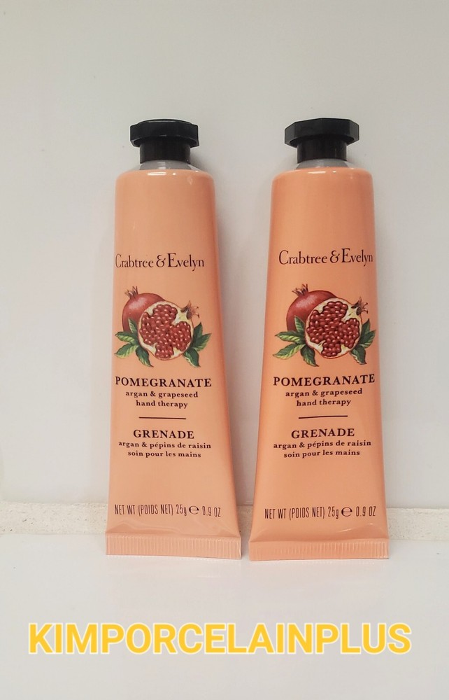 2 X Crabtree & Evelyn Pomegranate Argan & Rapeseed Hand Cream Therapy 0.9oz NEW