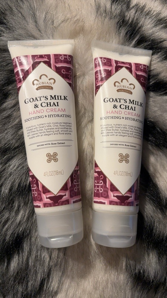 Nubian Heritage Hand Cream Goat s Milk Chai 4 fl oz 118 ml Cruelty free 2pk