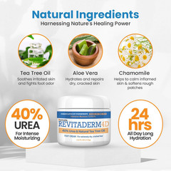Revitaderm 4D Urea Cream 40 Percent for Feet Maximum 4 Ounce (Pack of 1)