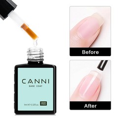 CANNI Gel Base Coat – 9ML Soak-Off UV/LED 0.32 Fl Oz (Pack of 1), Clear-Base