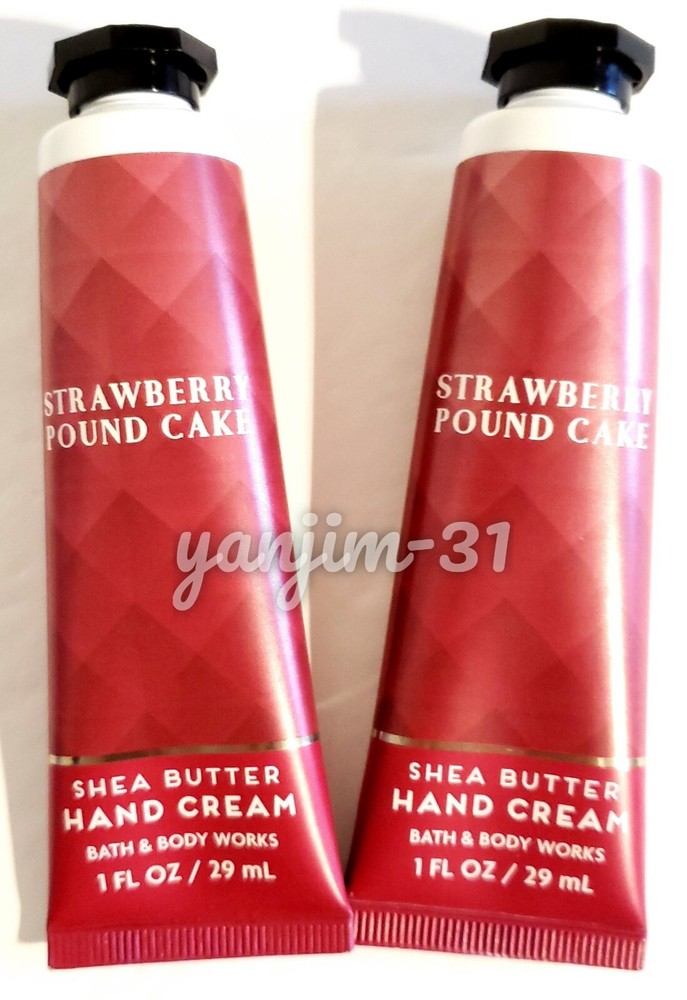 BATH AND BODY WORKS – STRAWBERRY POUND CAKE – HAND CREAM – LOT OF 2 – NEW
