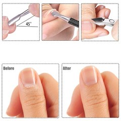 Cuticle Trimmer with Pusher – Half Jaw, Titanium Black