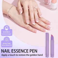 3-in-1 Cuticle Oil Pen,Cuticle Pusher Nail 0.5 Fl Oz (Pack of 2), transparent