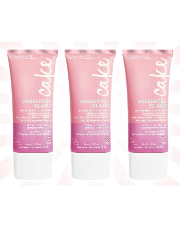Cake Beauty Desserted Island Enriched Hand Lotion Indulgent 2 oz ( LOT OF 2 )