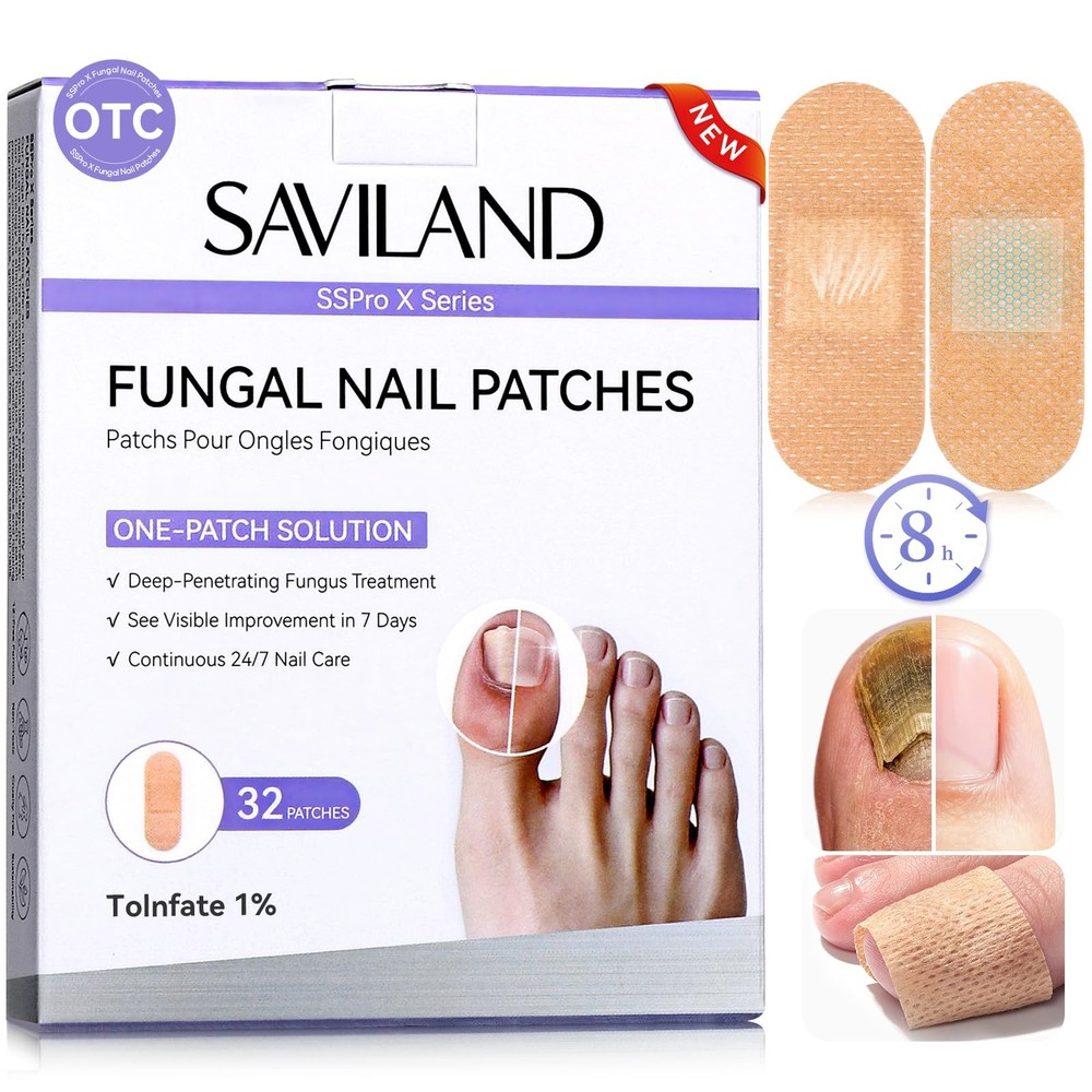 SAVILAND Fungal Nail Patches 32 PCS FSA-HSA Extra Strength: 8H 32 Patch, nude