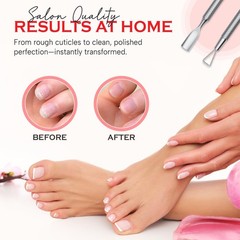 Suvorna Cuticle Nippers with Pusher, Nail Scraper and Polished Steel