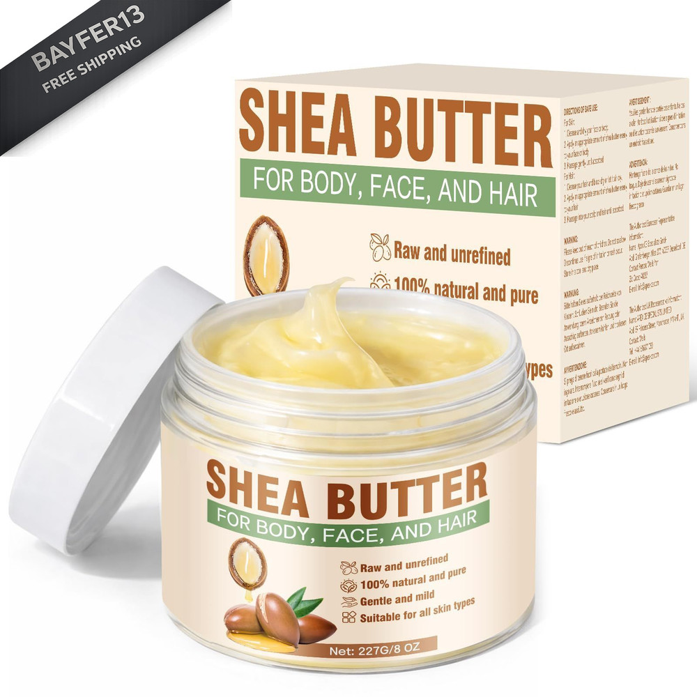 Yeardera Shea Butter Raw Organic, 100% Pure & Natural 7.8 Fl Oz (Pack of 1)