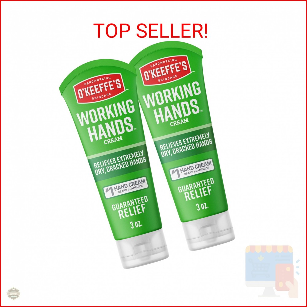 O’Keeffe’s Working Hands Hand Cream for Extreme Dryness – 3 oz Tube (2 Pack) – R
