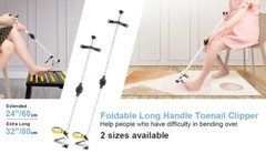 24″Foldable Long Handle Toenail Clippers W/Magnifier, hardly bending over