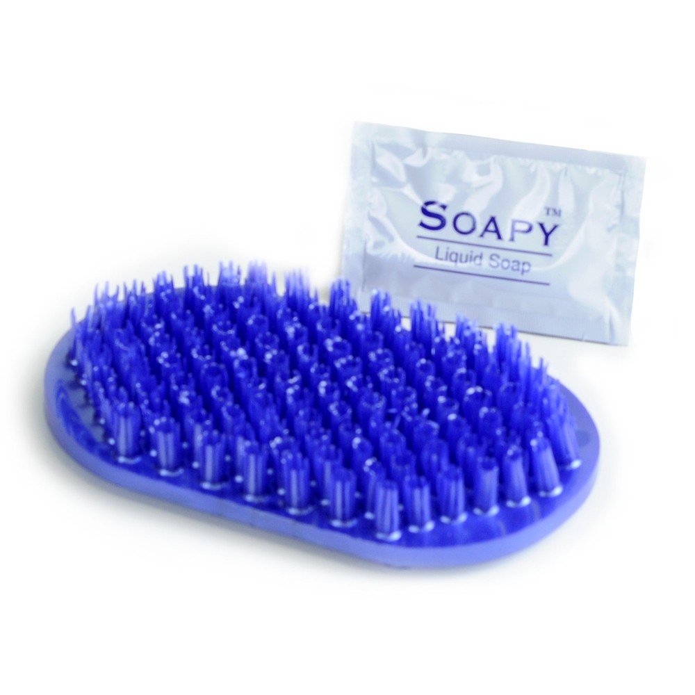 Soapy Toes Travel Sized Foot Scrubber Massages & 1 Count (Pack of 1), Blue