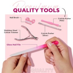Cuticle Remover Kit with Cream Oil Tools & Trimmer for Nail Care Manicure