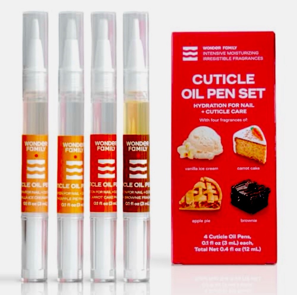 Cuticle oil Pen Set 4pk ( Vanilla Ice Cream, Carrot Cake, Apple Pie And Brownie