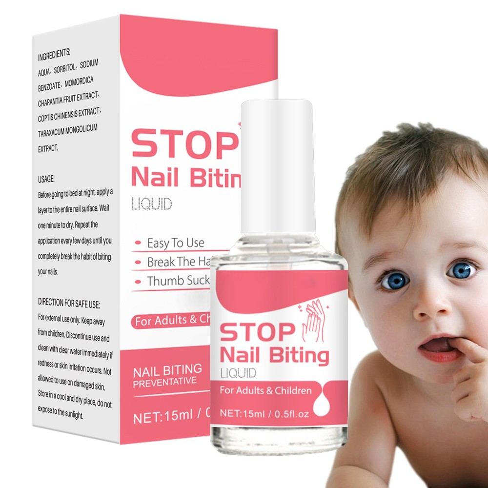 Nail Biting Prevention Polish 0.5fl Oz Nail Bite Stopper Care For Kids & Adults！