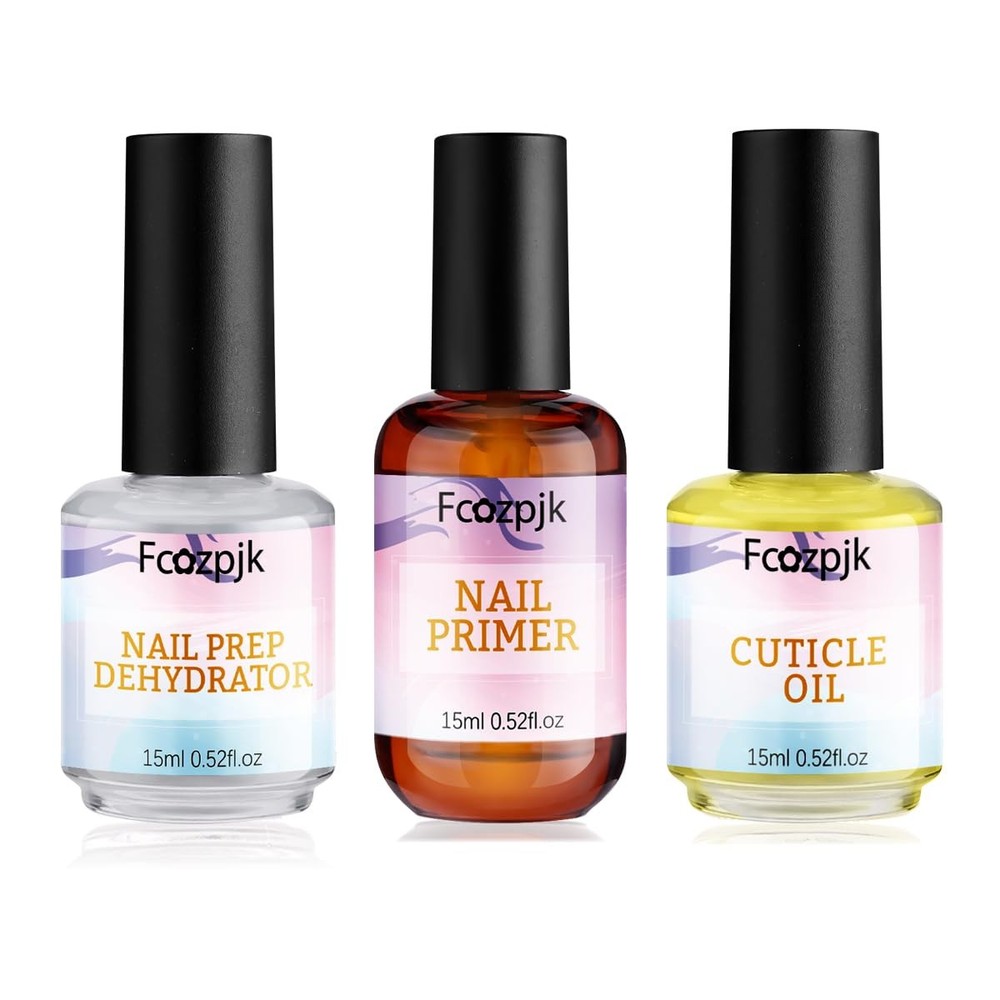 Fcozpjk Nail Dehydrator and Primer with 0.53 Fl Oz (Pack of 3), Clear