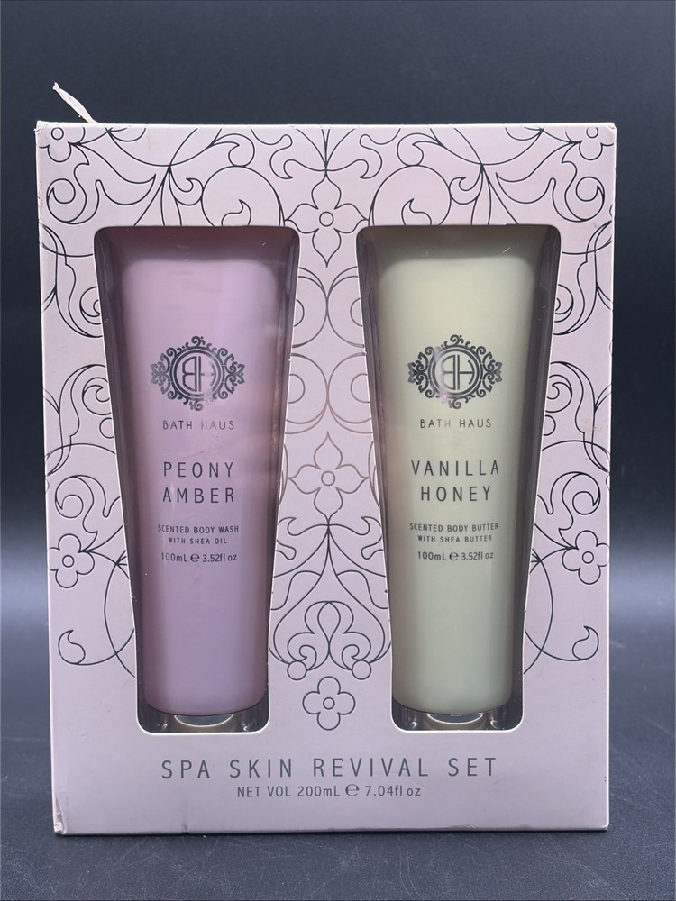 2-The Bath Haus Penny Amber Body Wash & Vanilla Honey Body Butter 3.25 Oz Each