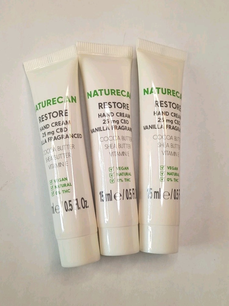 3 Naturecan Restore Hand Cream Vanilla Fragrance 15ml/0.5oz Travel Size Sealed
