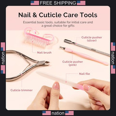 MelodySusie Cuticle Remover Kit 60g Cream 15ml Oil Nipper Trimmer Nail File