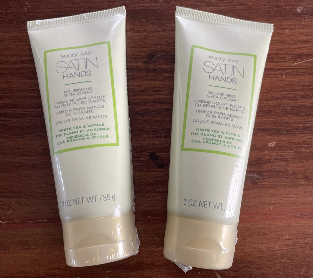 2 X Mary Kay Satin Hands Nourishing Shea Cream White Tea & Citrus Full Size 3 oz