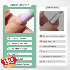 GELLEN 2Pcs Cuticle Pusher Oil Pen – 6ml Large Capacity Nail Oil Pen with Cer…