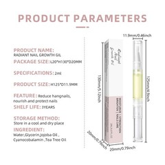 Nail Growth Oil Pen, Strengthener and 0.02 Fl Oz (Pack of 4), Clear