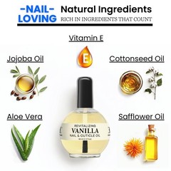 Moisturizing Cuticle & Nail Care Oil 2.3 Fl Oz – Vanilla Scented – Jojoba, Aloe,