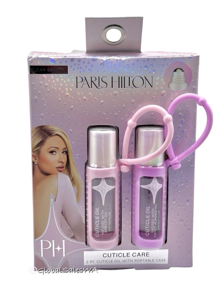 Paris Hilton Cuticle Care Oil with Pink Portable Case 2-Pc Set Apricot Almond