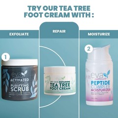 Eva Naturals Tea Tree Foot Cream – Moisturising 4 Fl Oz (Pack of 1), White
