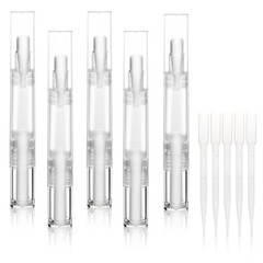 5-Pack Transparent 5ml Nail Oil Pen with Leak-Proof Brush for Beauty Essentials