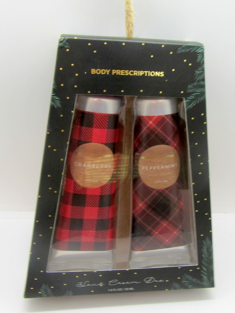 Body Prescriptions 1.6 oz. Cranberry and Peppermint Hand Cream Duo-New in box