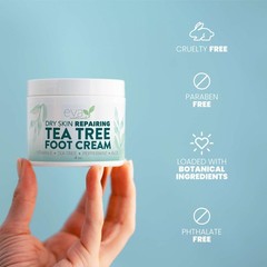 Eva Naturals Tea Tree Foot Cream – Moisturising 4 Fl Oz (Pack of 1), White