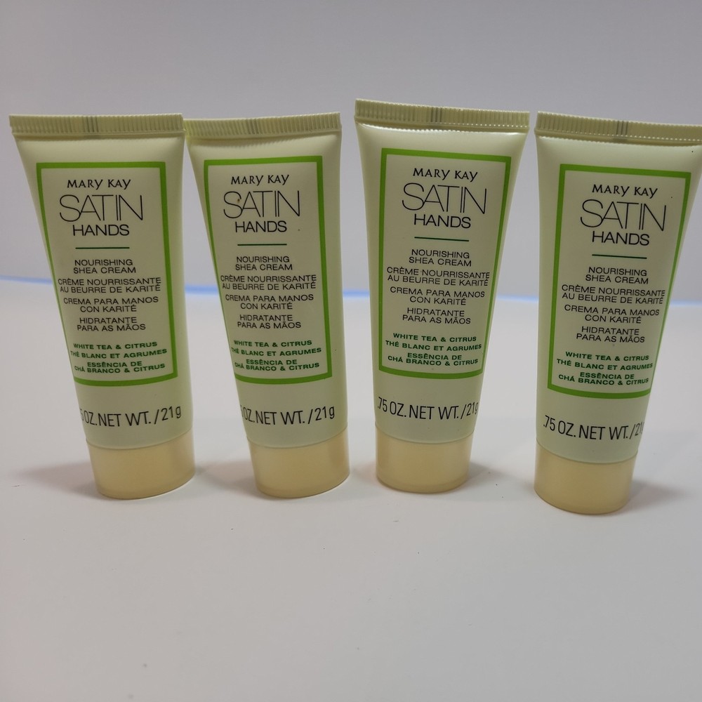 4 Mary Kay Satin Hands White Tea & Citrus Nourishing Shea Cream .75 oz Travel